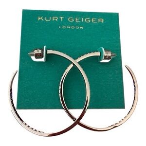 Kurt Geiger 🪢 NWT Pavé Inside Out Hoop Earrings in Rhodium Plated
